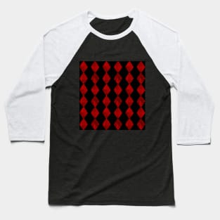 Red Diamond Card Suit Symbol Pattern Baseball T-Shirt